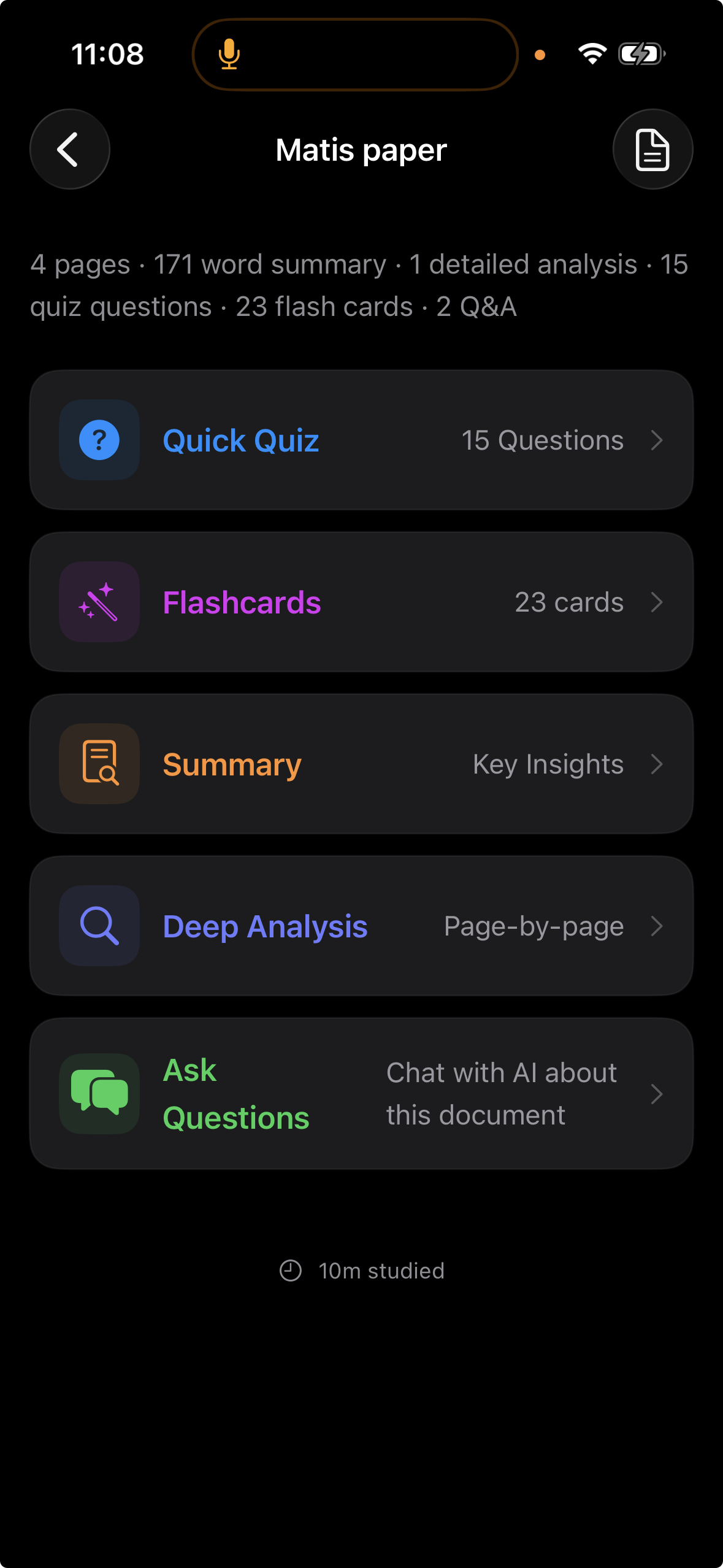 Omni document dashboard dark screenshot